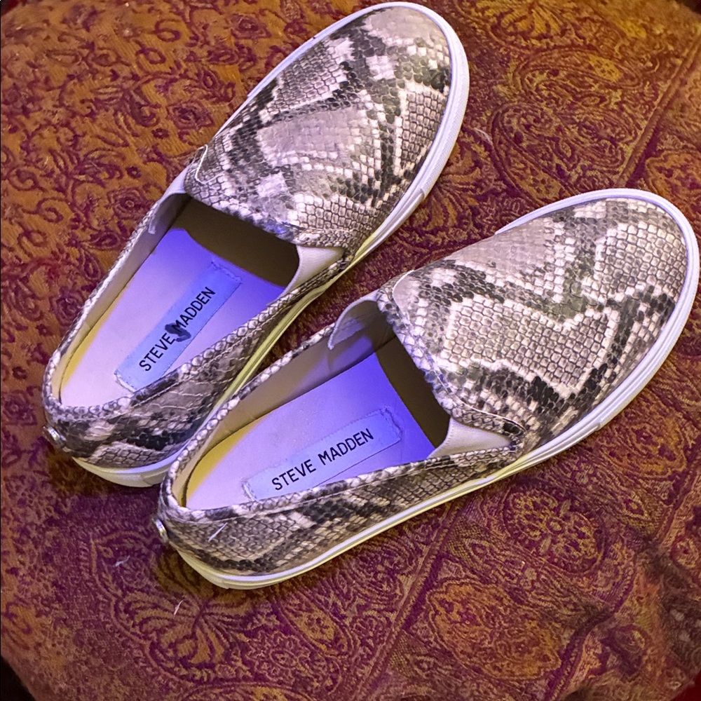 Steve Madden Python Pattern Slip-On Shoes